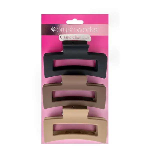 Brushworks Set 3 Pinces Cheveux couleur nude