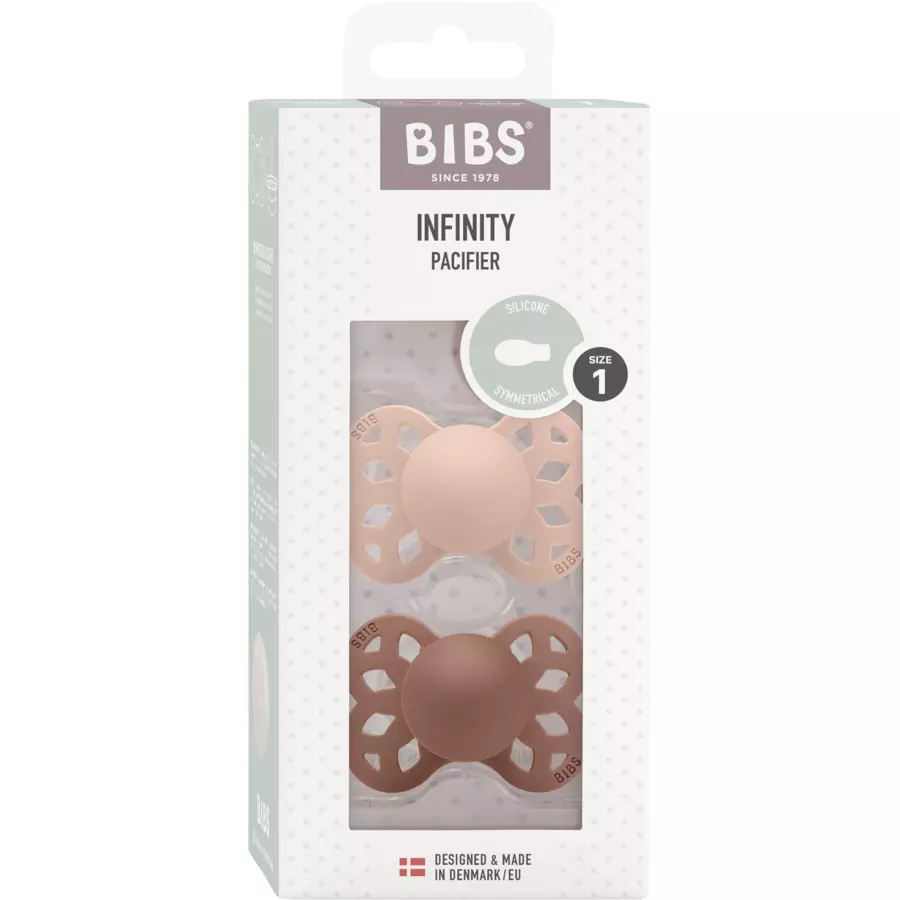 BIBS® Schnuller Infinity symmetrischer Sauger 6-18 Monate Blush & Woodchuck 2 Stk.