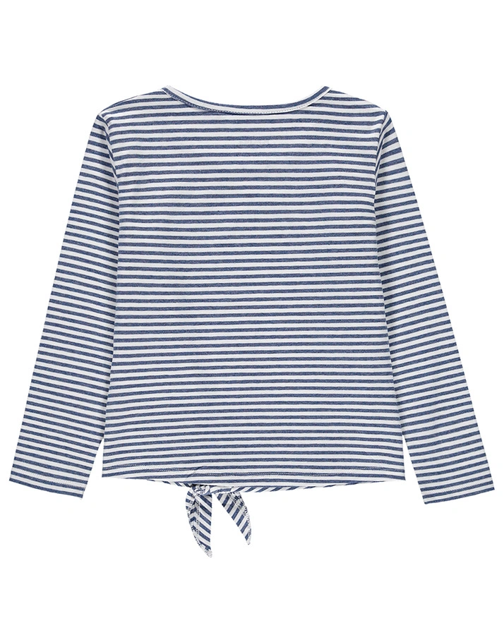 Langarmshirt SAVE THE OCEAN gestreift in weiß/blau