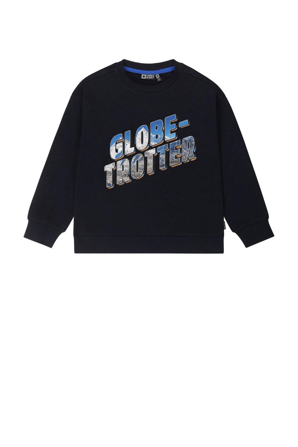 Tumble 'n Dry sweater Arctic met tekst donkerblauw