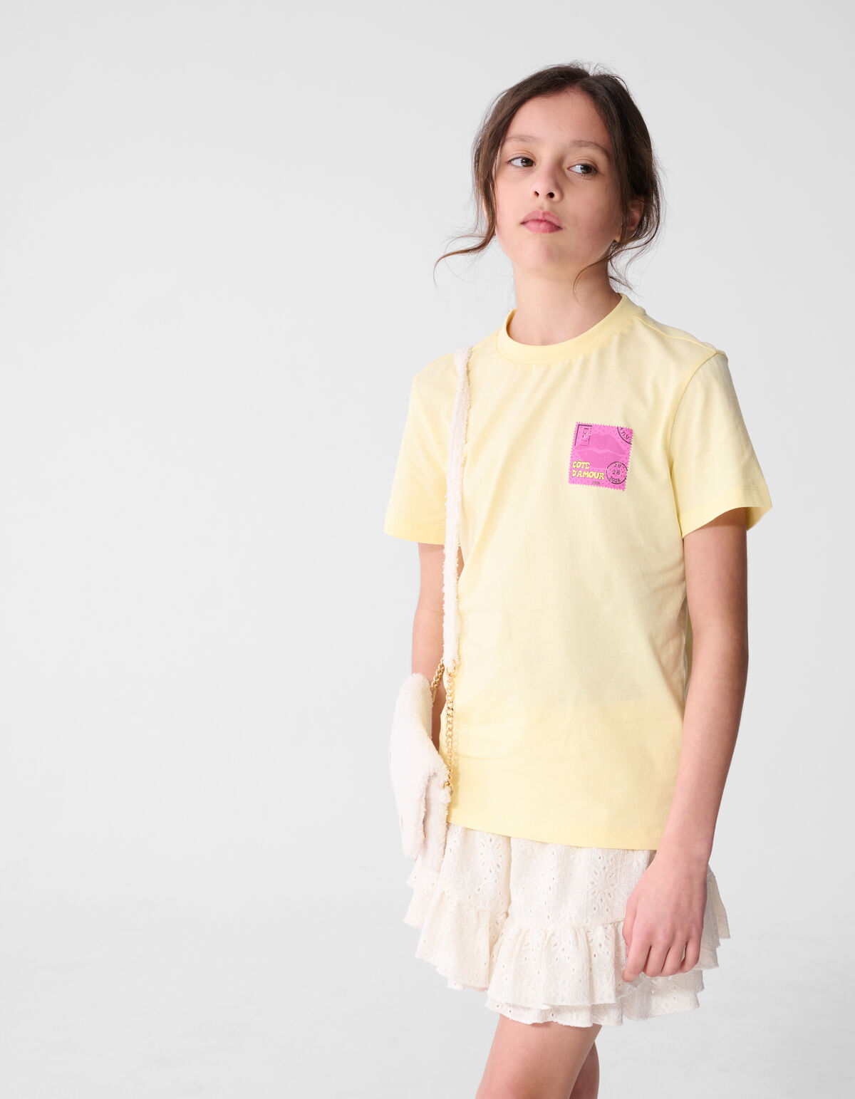 Poststamp Artwork T-shirt Lichtgeel