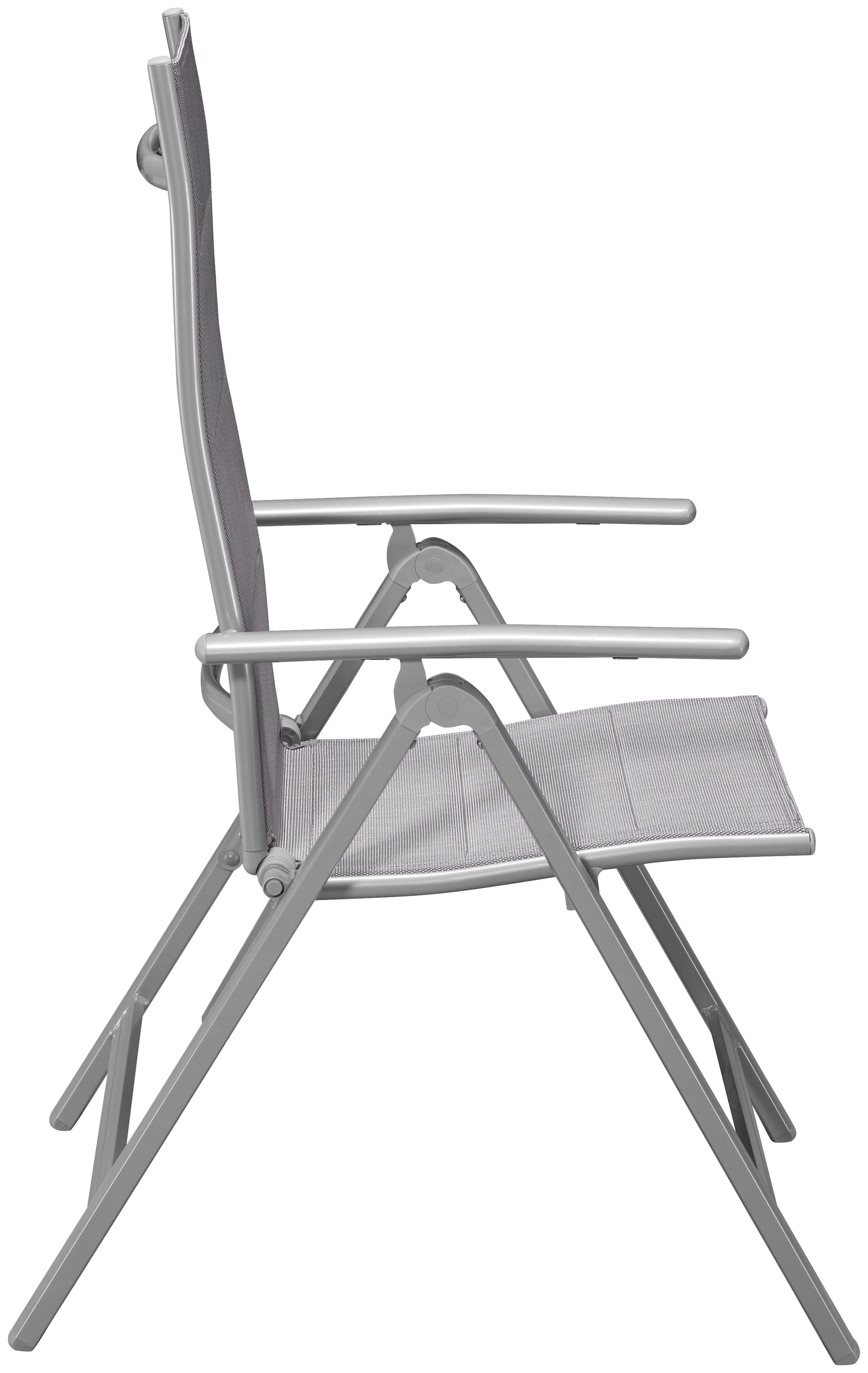 MERXX Gartenstuhl »Taviano, TOPSELLER!« (Set) 2 Stk.2er Set, Alu/Textil, verstellbar, silber