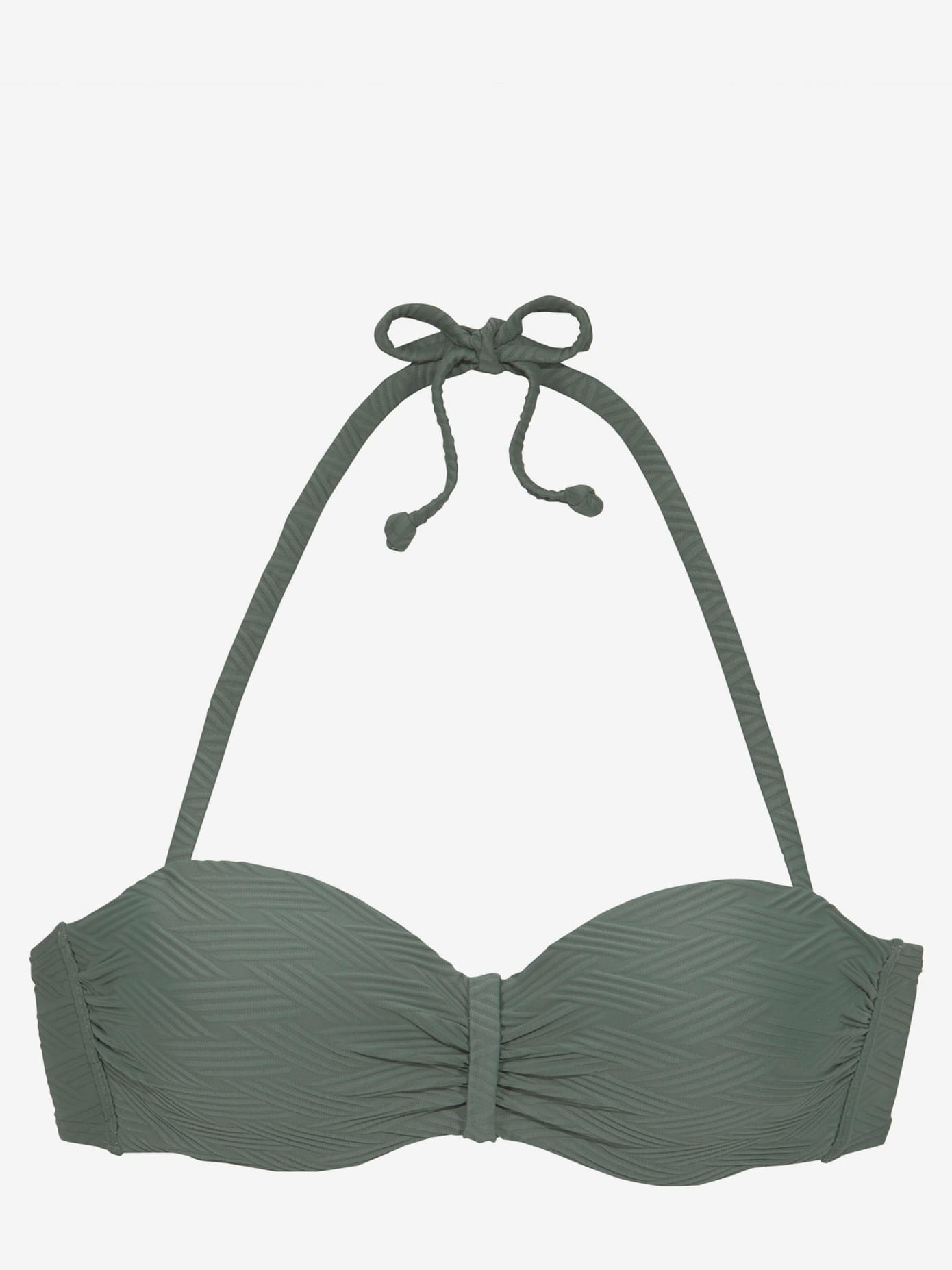 Haut de bikini bandeau à armatures matière structurée aux couleurs tendances