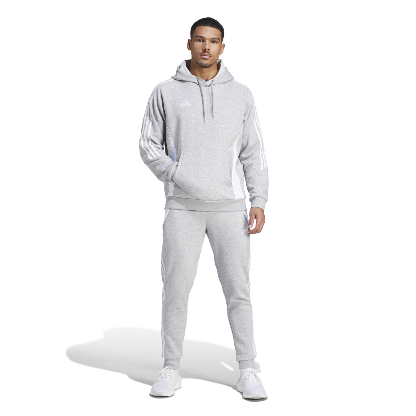Adidas Tiro 24 Sweat Hoodie Lichtgrijs Wit