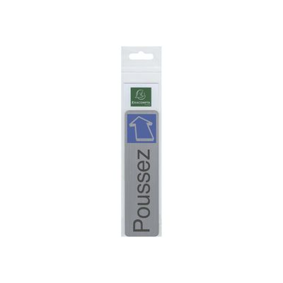 Exacompta - Pictogramme - Poussez - 44 x 165 mm - aluminium brossé