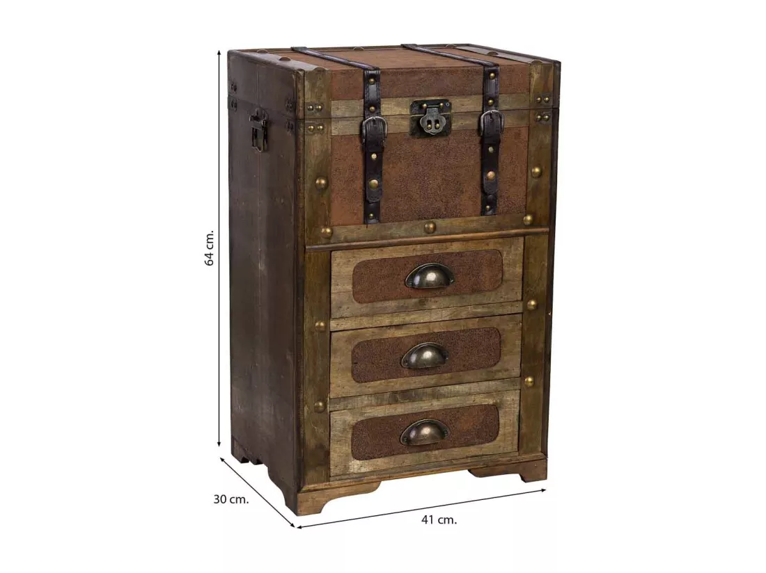 Coffre en bois marron 41x30x64