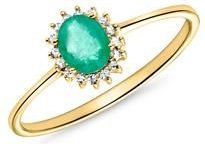 Smaragd ring Diamanten 0,353 ct totaal geelgoud