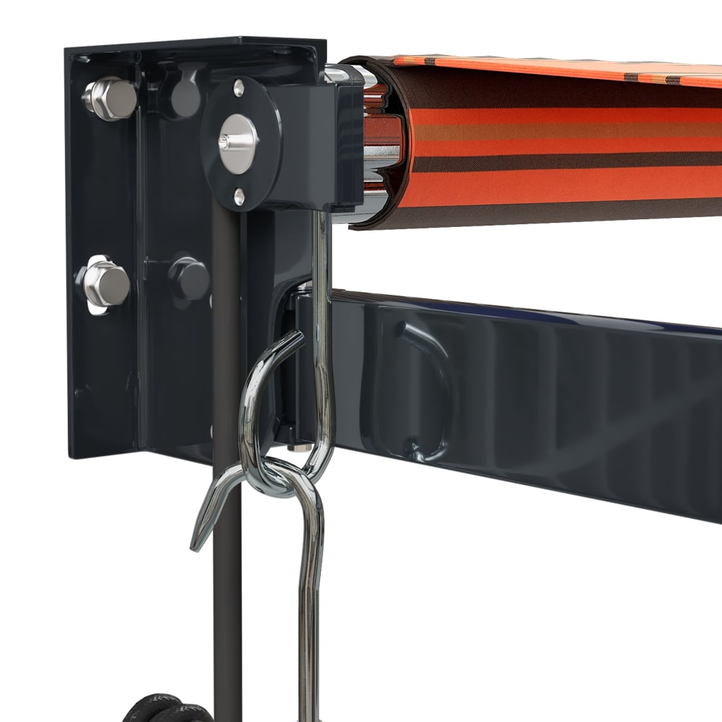 Auvent rétractable automatique orange et marron 3,5x2,5 m