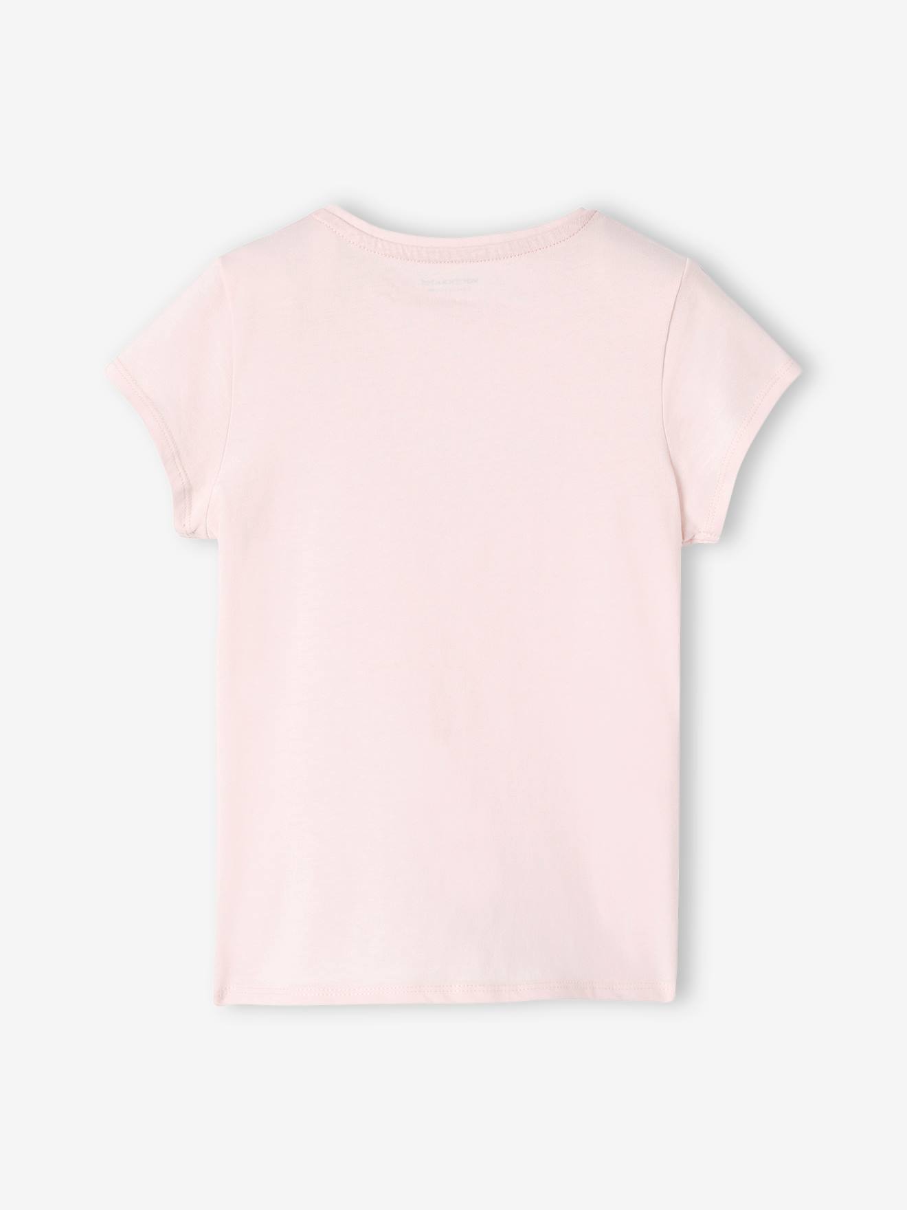 Conjunto de 3 camisetas sortidas com detalhes iridescentes, para meninas, cor damasco.