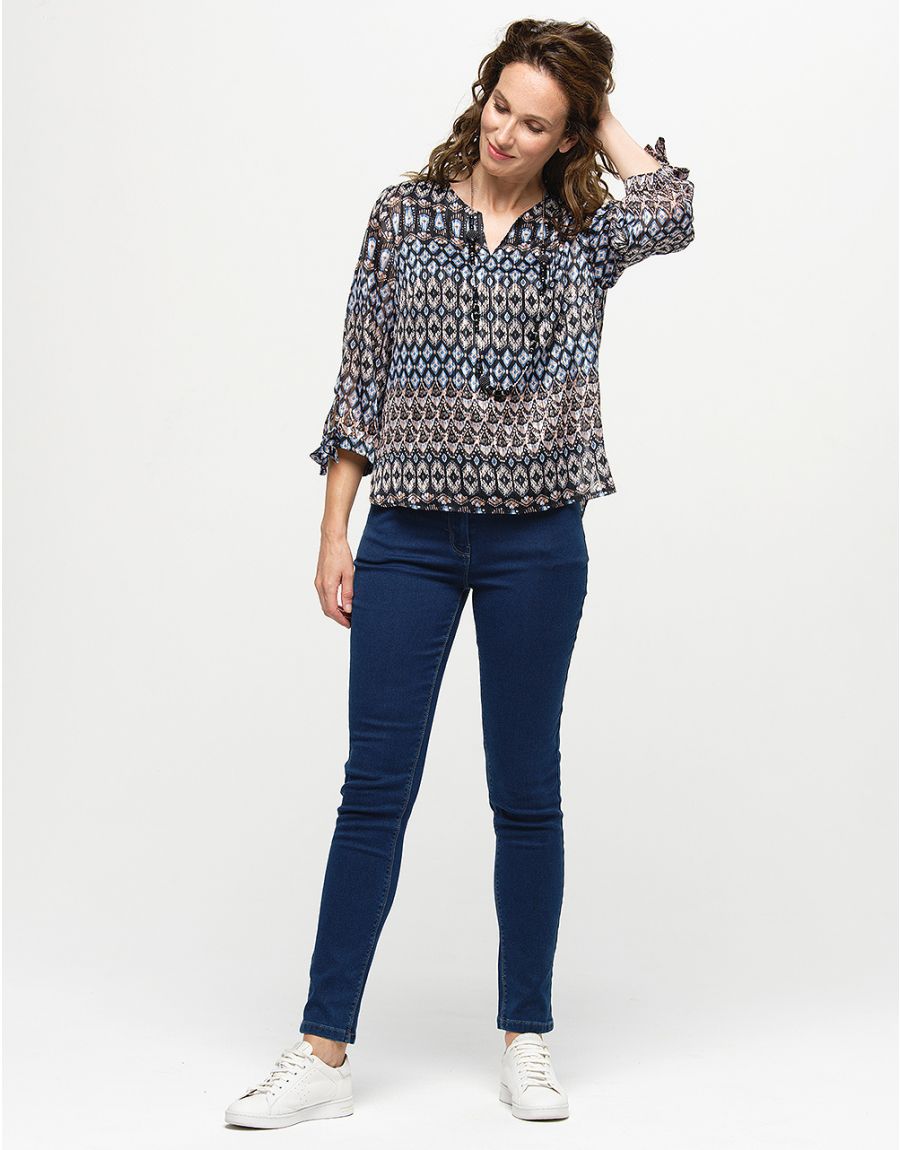 Blouse voile beige