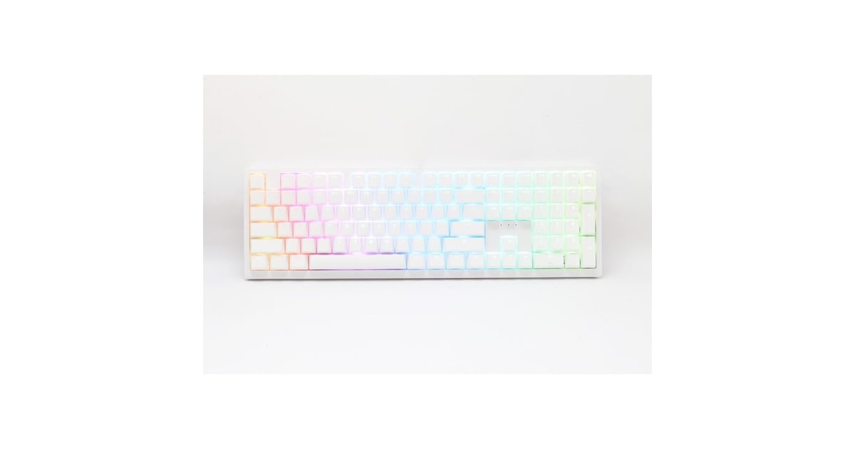 DuckyZero 6108 Pure White, gaming toetsenbord  (Wit, US lay-out, Cherry MX2A Red, RGB leds, Double-shot PBT, hot swap, 2.4GHz | Bluetooth | USB-C)