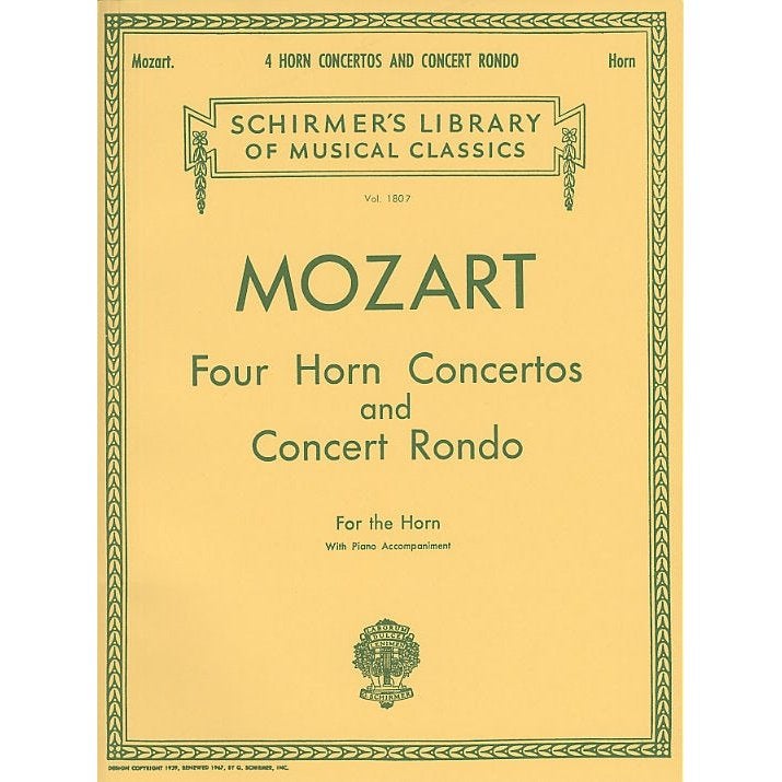 G. Schirmer - W.A. Mozart - Four Horn Concertos voor F-hoorn