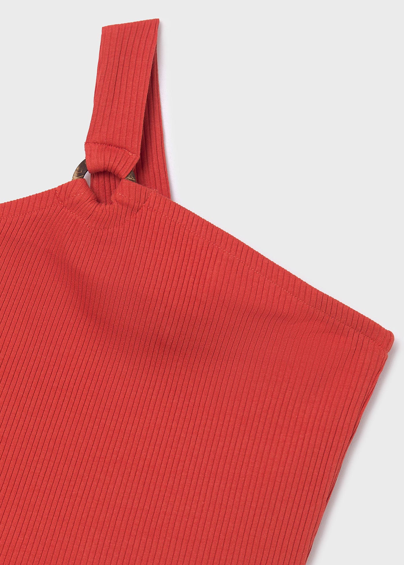 Camiseta assimétrica canelada Better Cotton para meninas