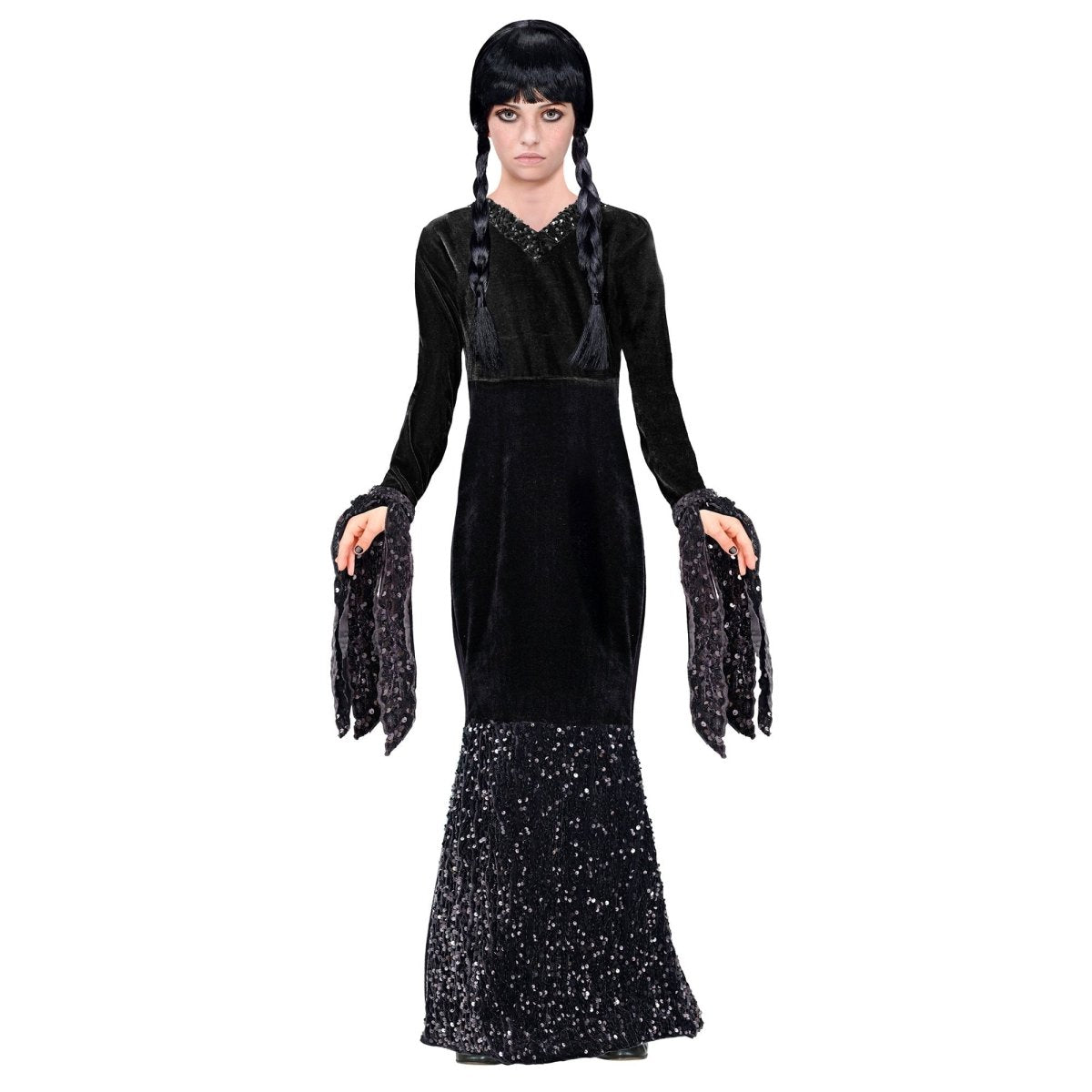 Halloween Jurk Zwart Meisje Lang