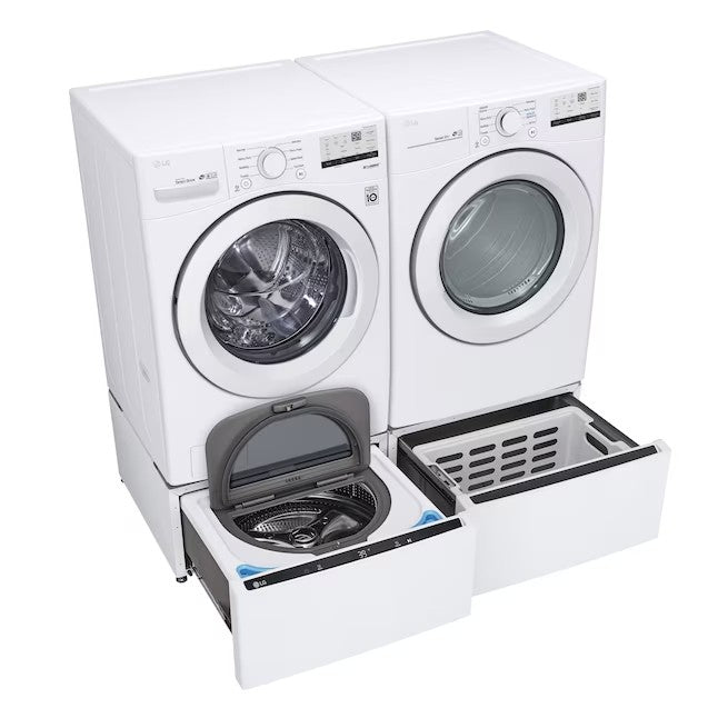Secadora elétrica empilhável LG de 7,4 pés cúbicos (branca) com certificação ENERGY STAR.