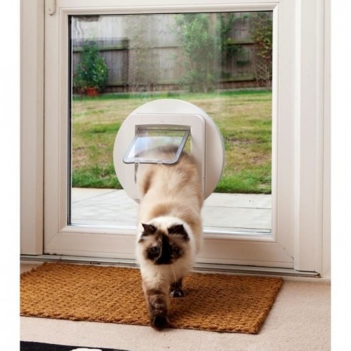 Porta para gatos Cstore Superflap branca com microchip