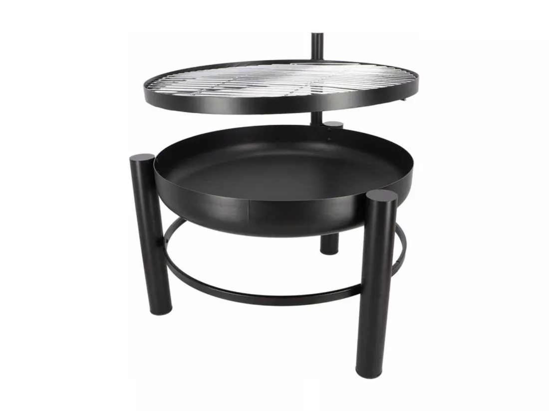 Brasero en métal avec grille de cuisson intégrée 66 x 78 x 69 cm