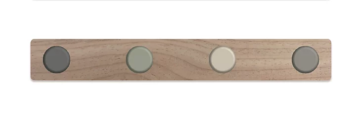 Porte-manteau à fixer Erika 4 têtes bois et vert