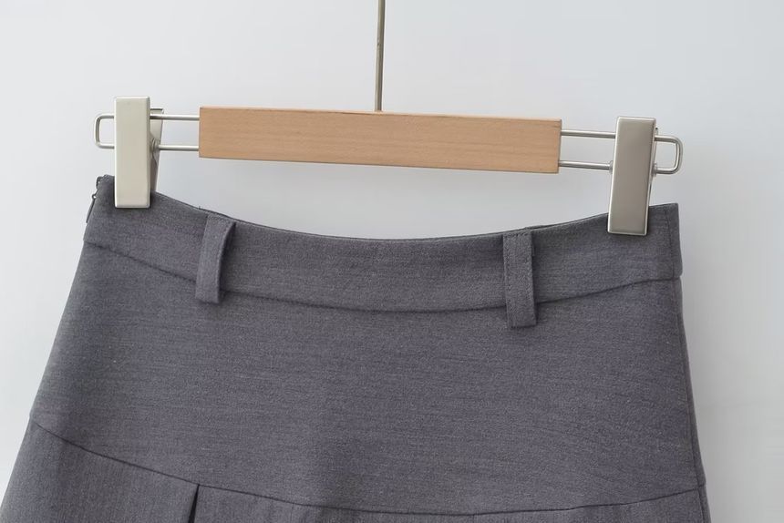 Morhan - Hoge taille geplooide maxi A-lijn rok