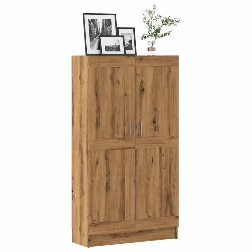vidaXL - Boekenkast met schappen en 2 deuren - Artisan eiken - 82.5x30.5x150 cm