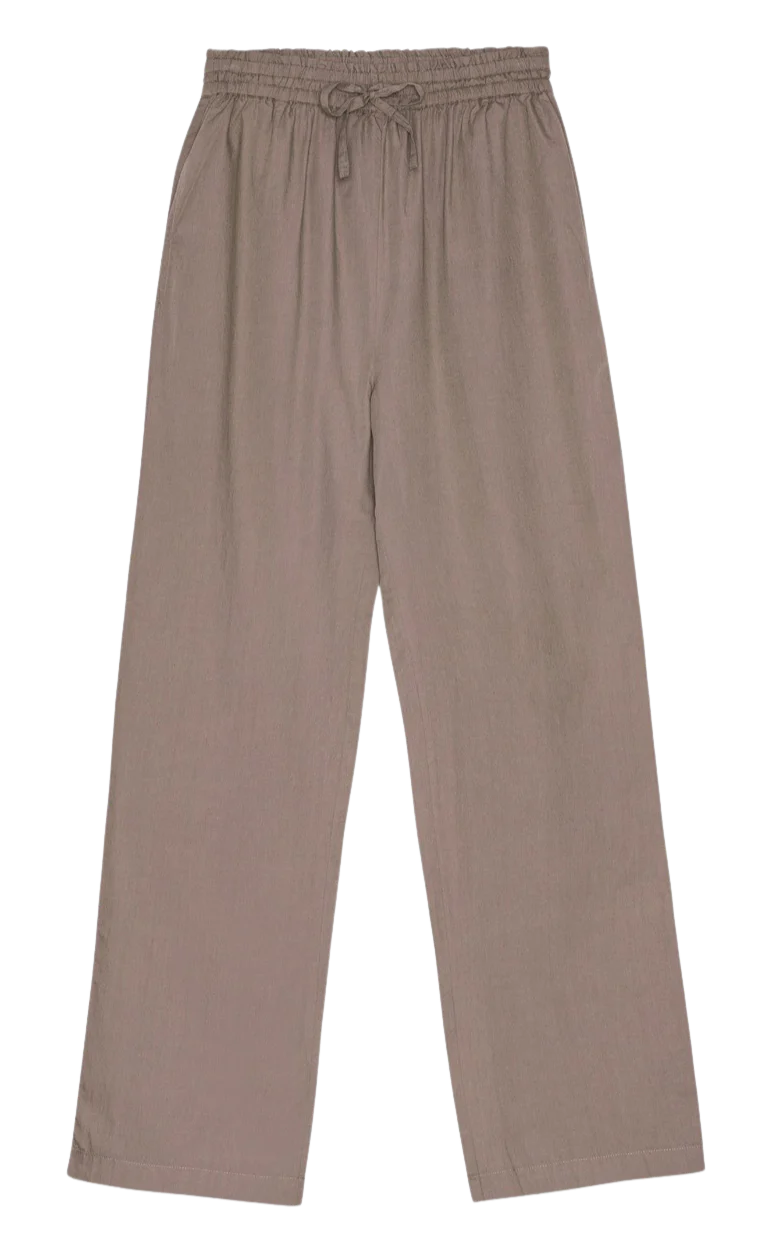 Moshi Moshi Mind  Moon Poplin løse bukser - Dark Taupe