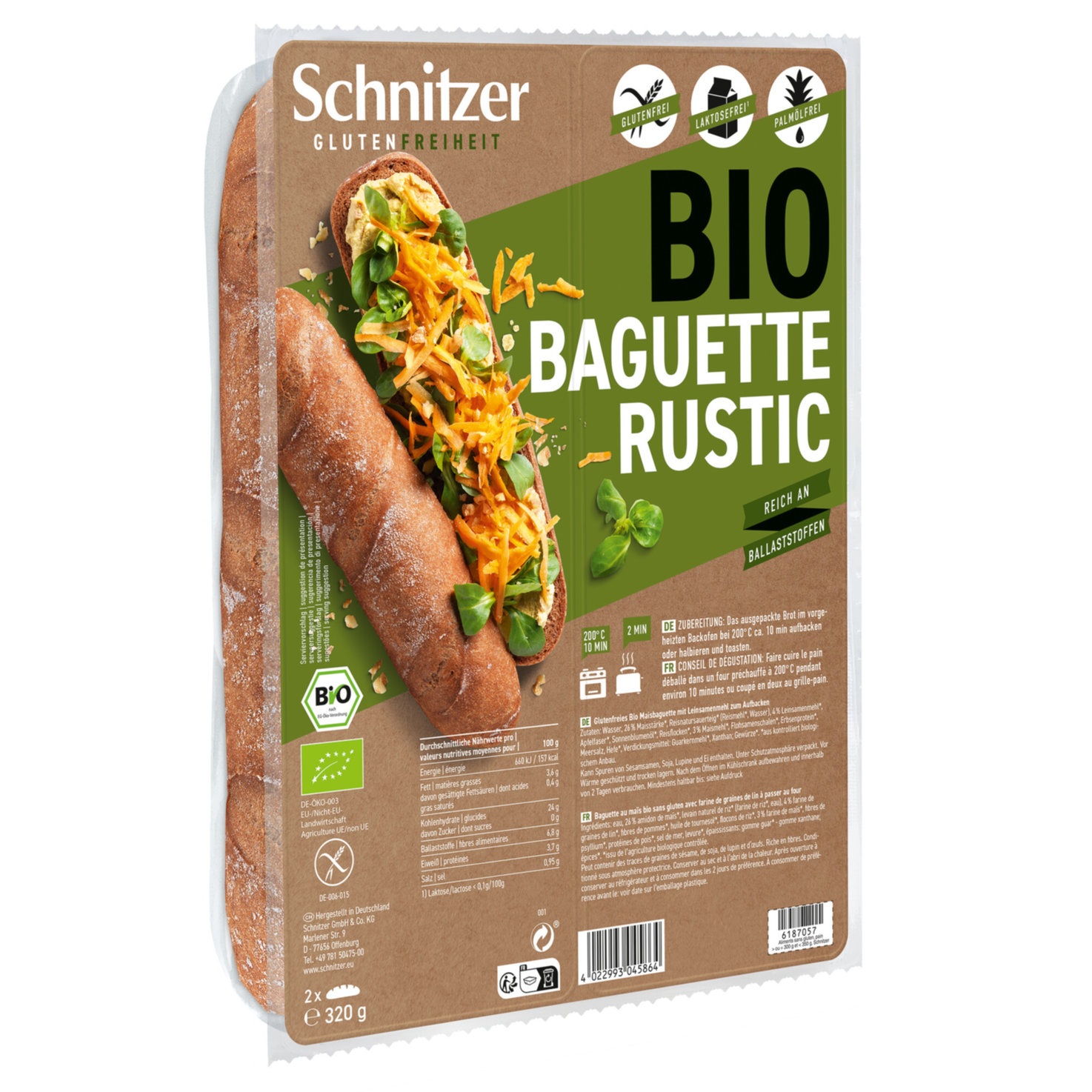 Schnitzer Bio Baguette Rustic glutenfrei