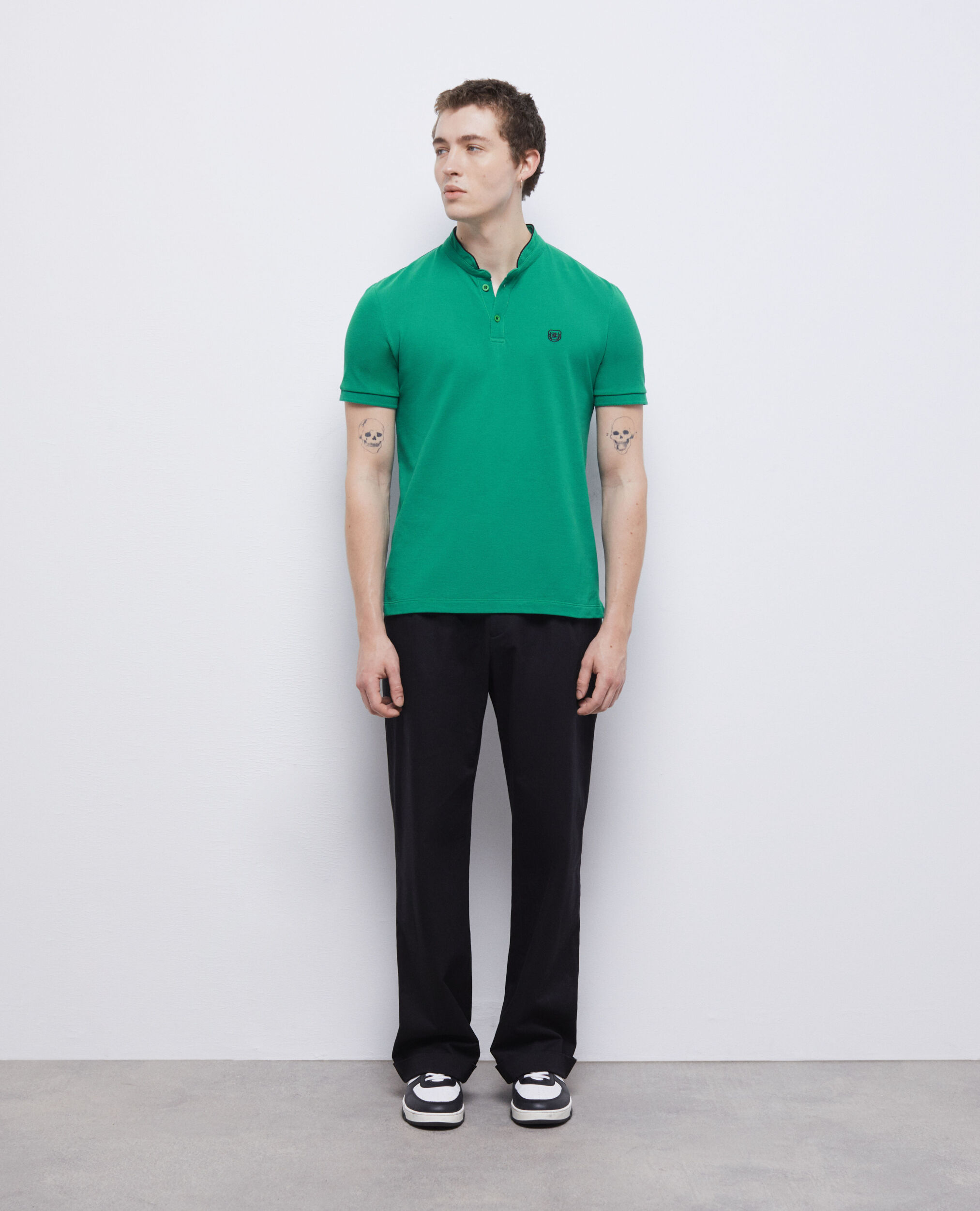 Polo col officier vert