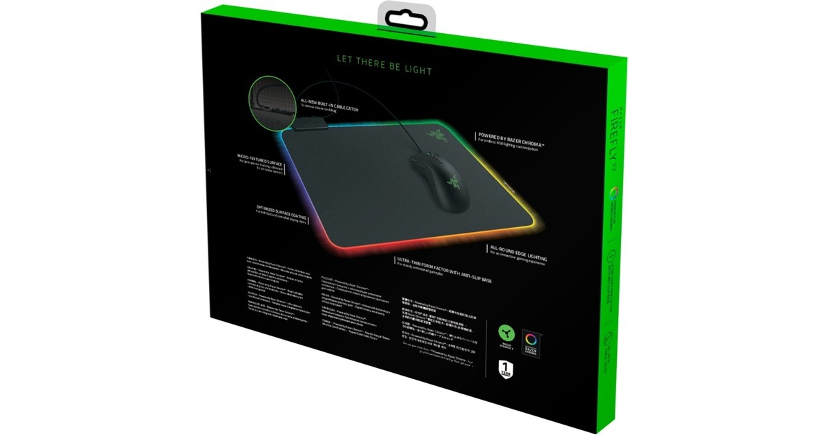 RazerFirefly V2 gaming muismat  (Zwart, RGB leds)