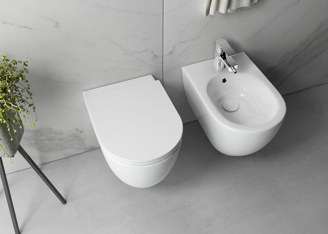 Isvea Infinity hangend toilet randloos 36,5x53cm wit