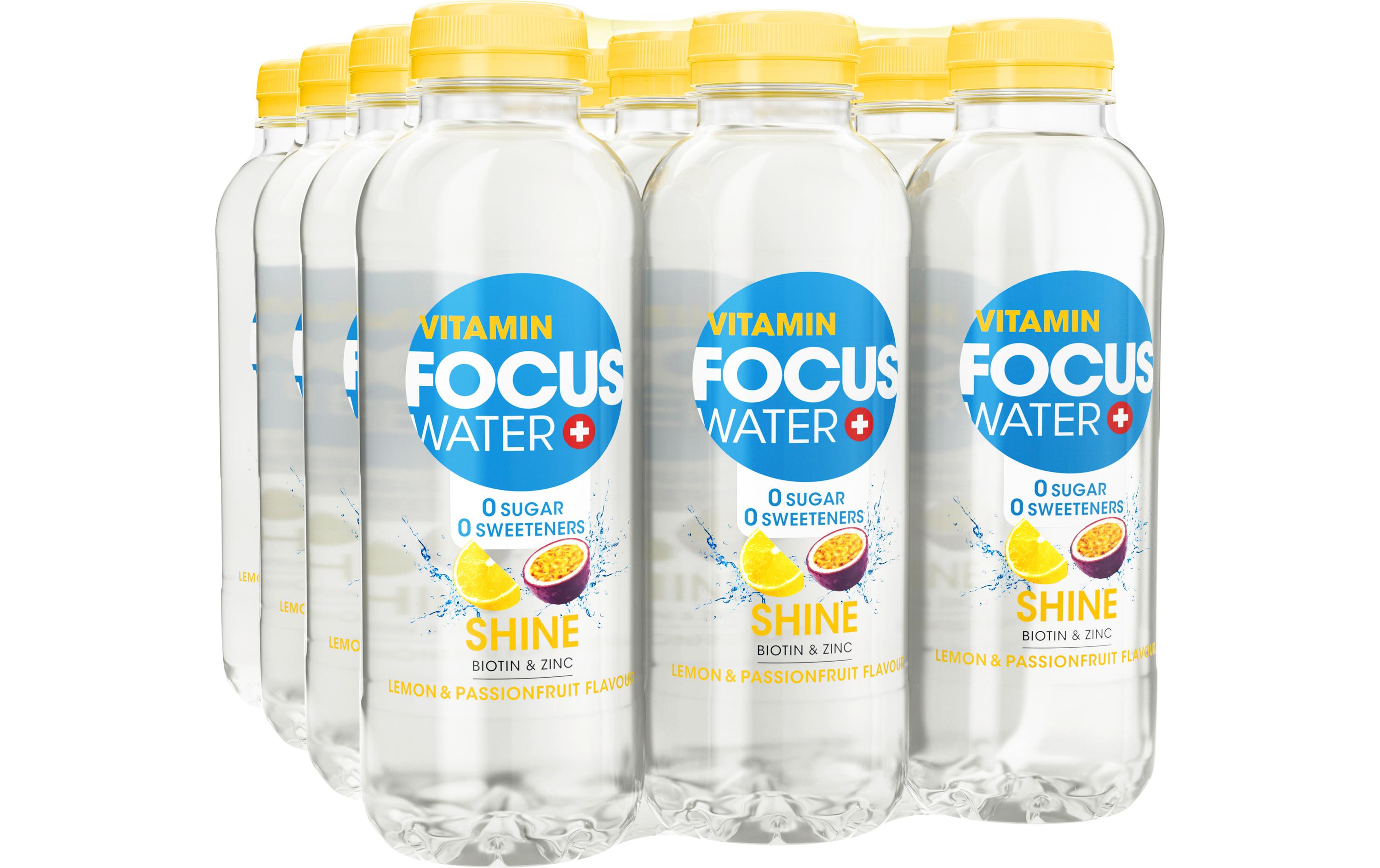 Shine Zitrone und Passionsfrucht 12 x 0.5 lDas Schweizer Vitaminwasser mit belebendem Geschmack von Zitrone und Passionsfrucht