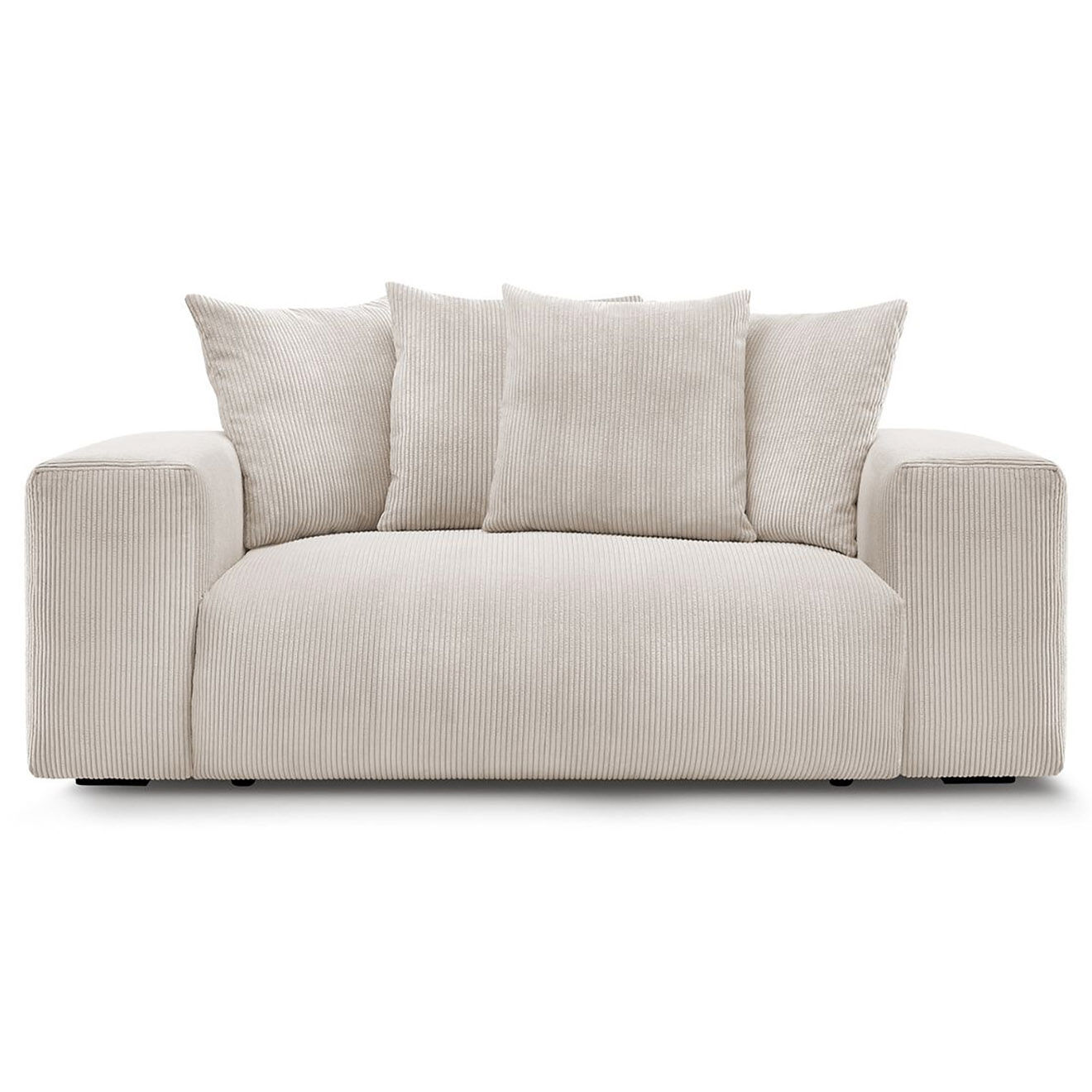 Bobochic Canapé 2 places moelleux voltaire beige - 220x124x75 cm