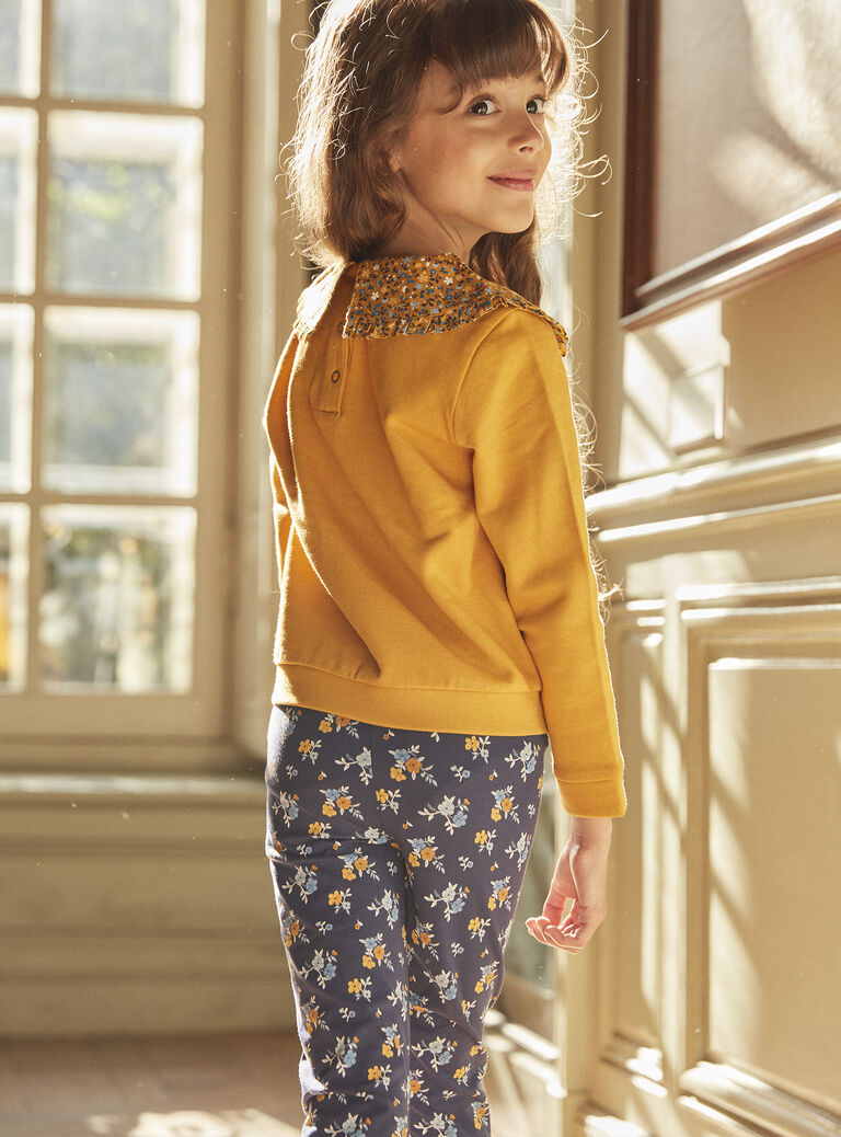 Legging bleu marine à imprimé fleuri