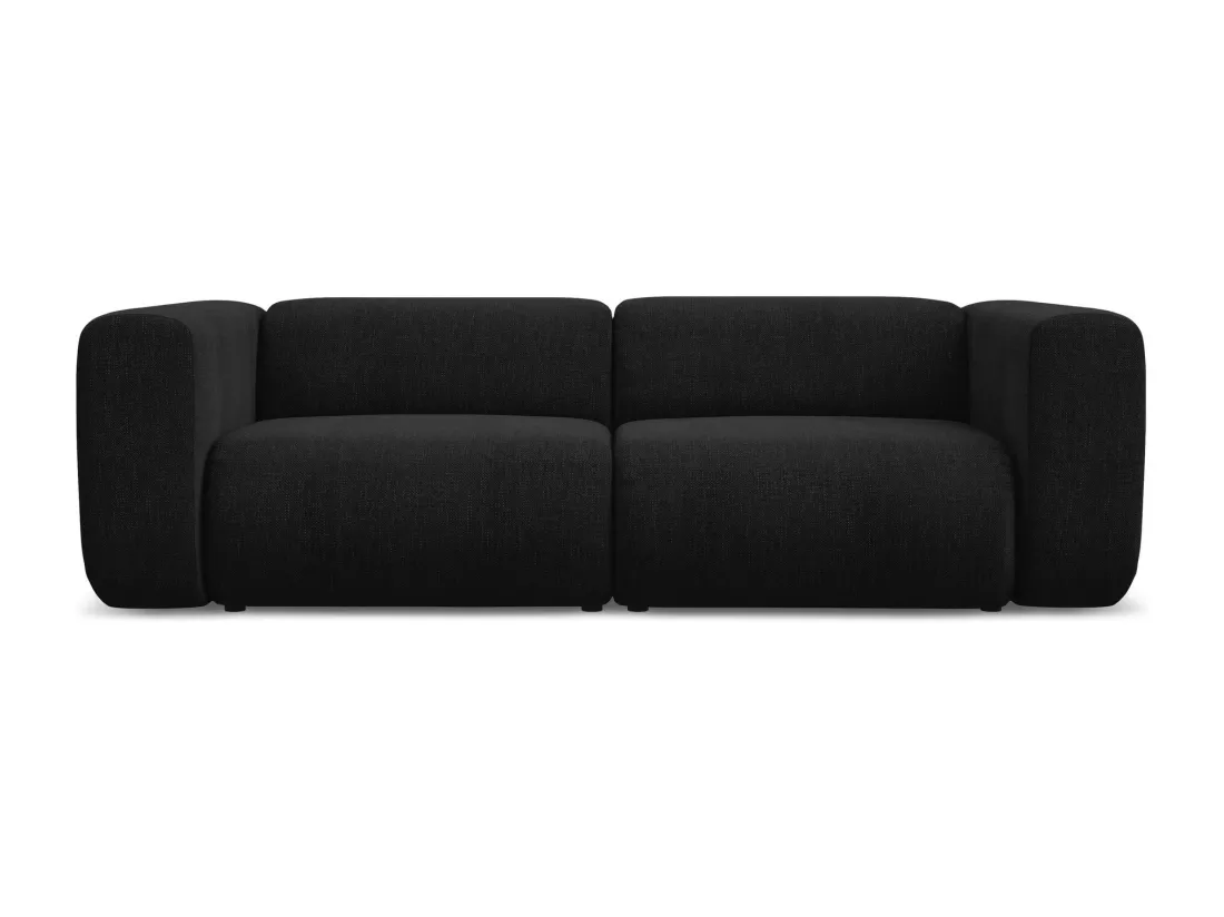 Canapé modulable 3 places en tissu chenille - noir - EKAHI