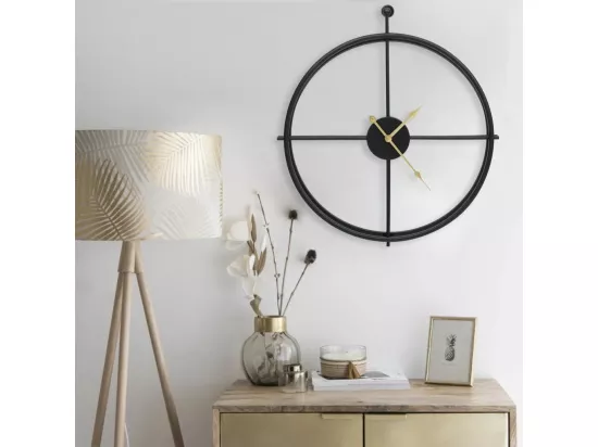 Horloge murale Noir 52 cm Fer