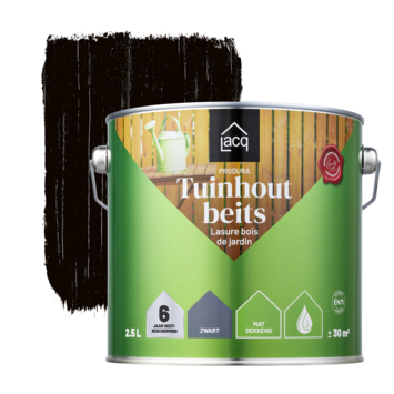Lacq Produra Tuinhout beits dekkend zwart 2,5 liter