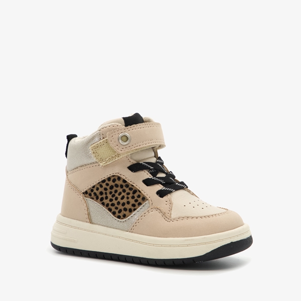 Blue Box hoge meisjes sneakers met glitter beige