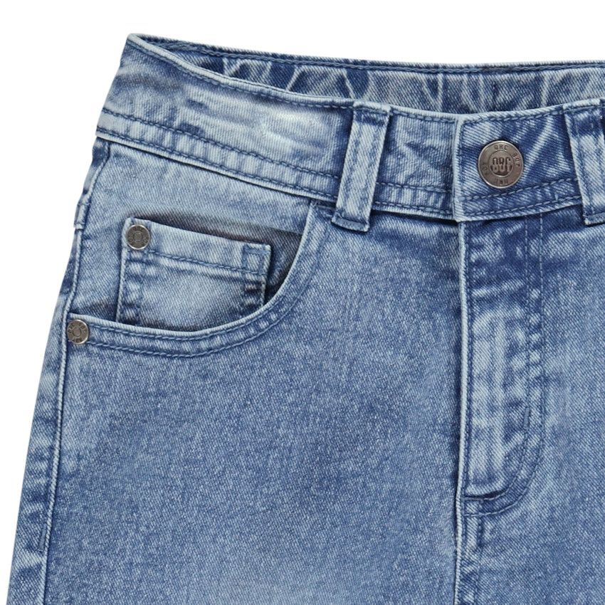 Jean forme ballon effet délavé pour garçon - Bleu moyen