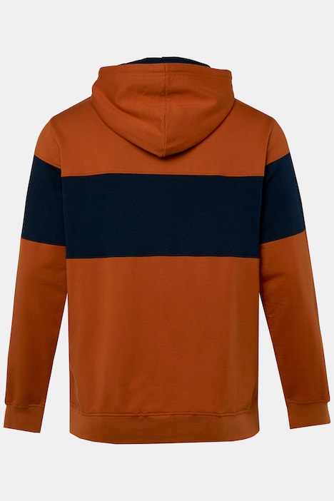 Men+ Hoodiejacke, Sweat, Colorblocking, Kapuze, bis 8 XL