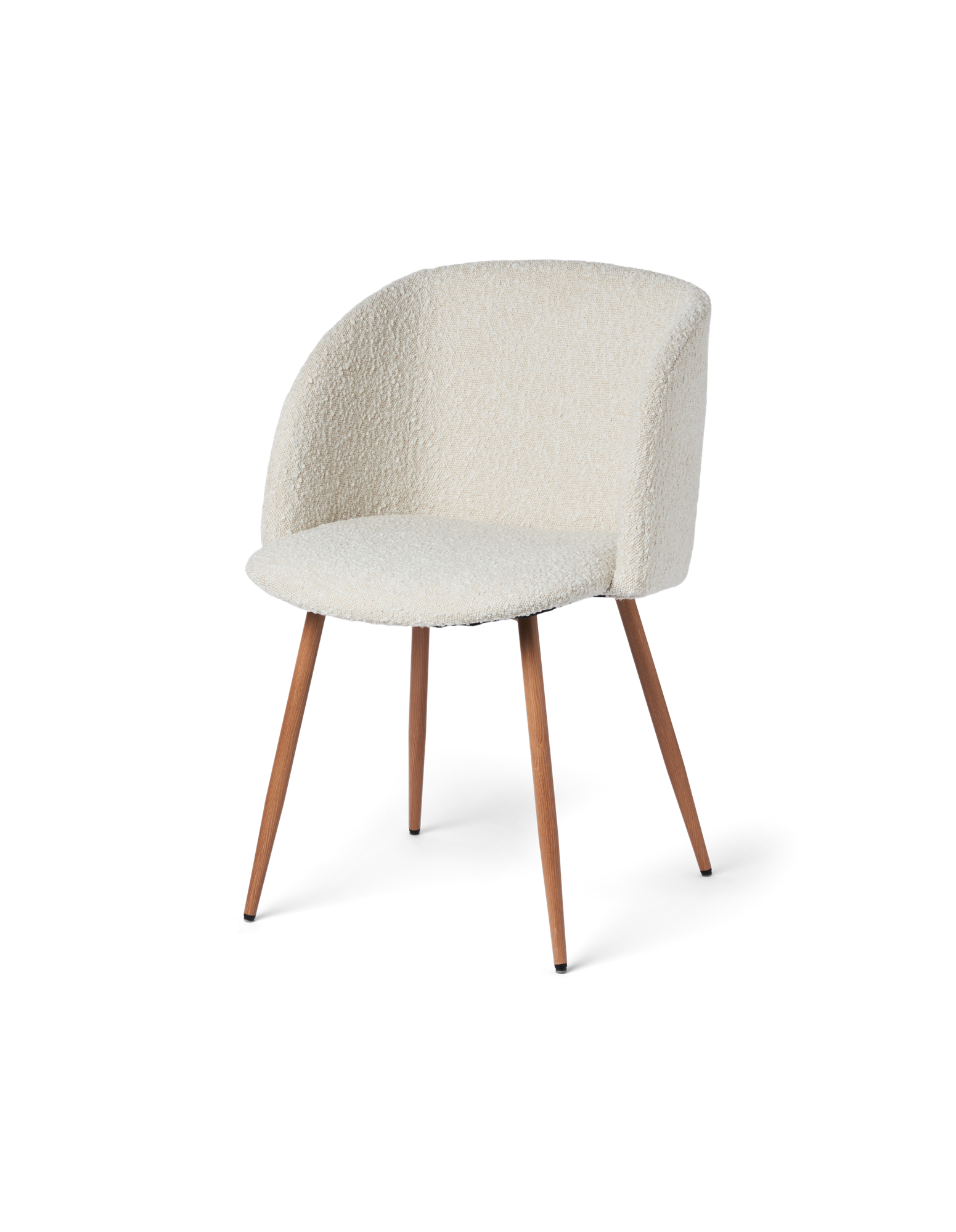 Stol i boucléstof | Jern/polyester/polyurethan. 50 x 42,5 x 81 cm. | Off White