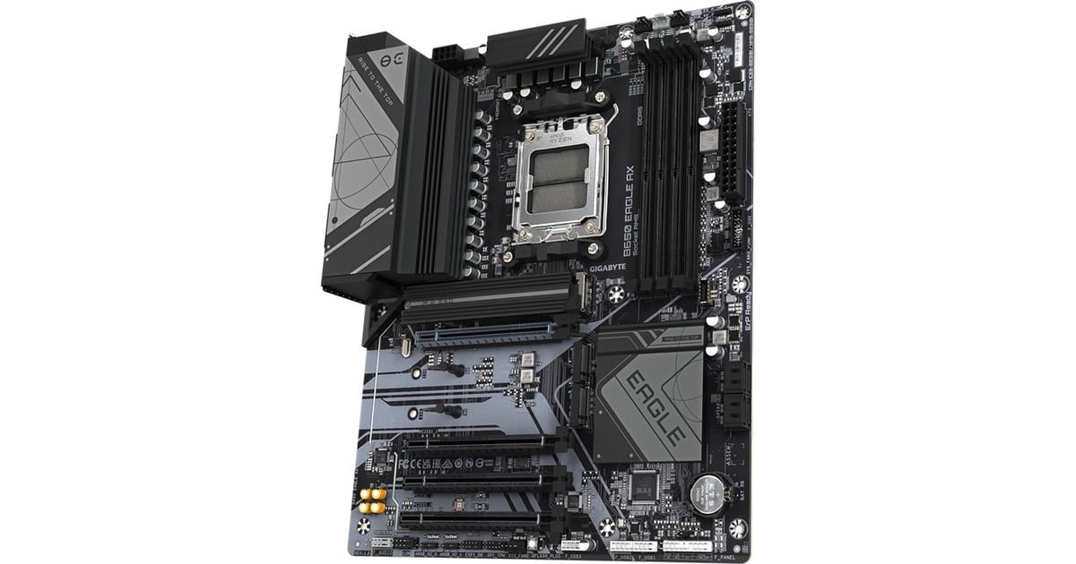GIGABYTEB650 EAGLE AX socket AM5 moederbord  (Zwart/grijs, RAID, Gb-LAN, WLAN, BT, Sound, ATX)