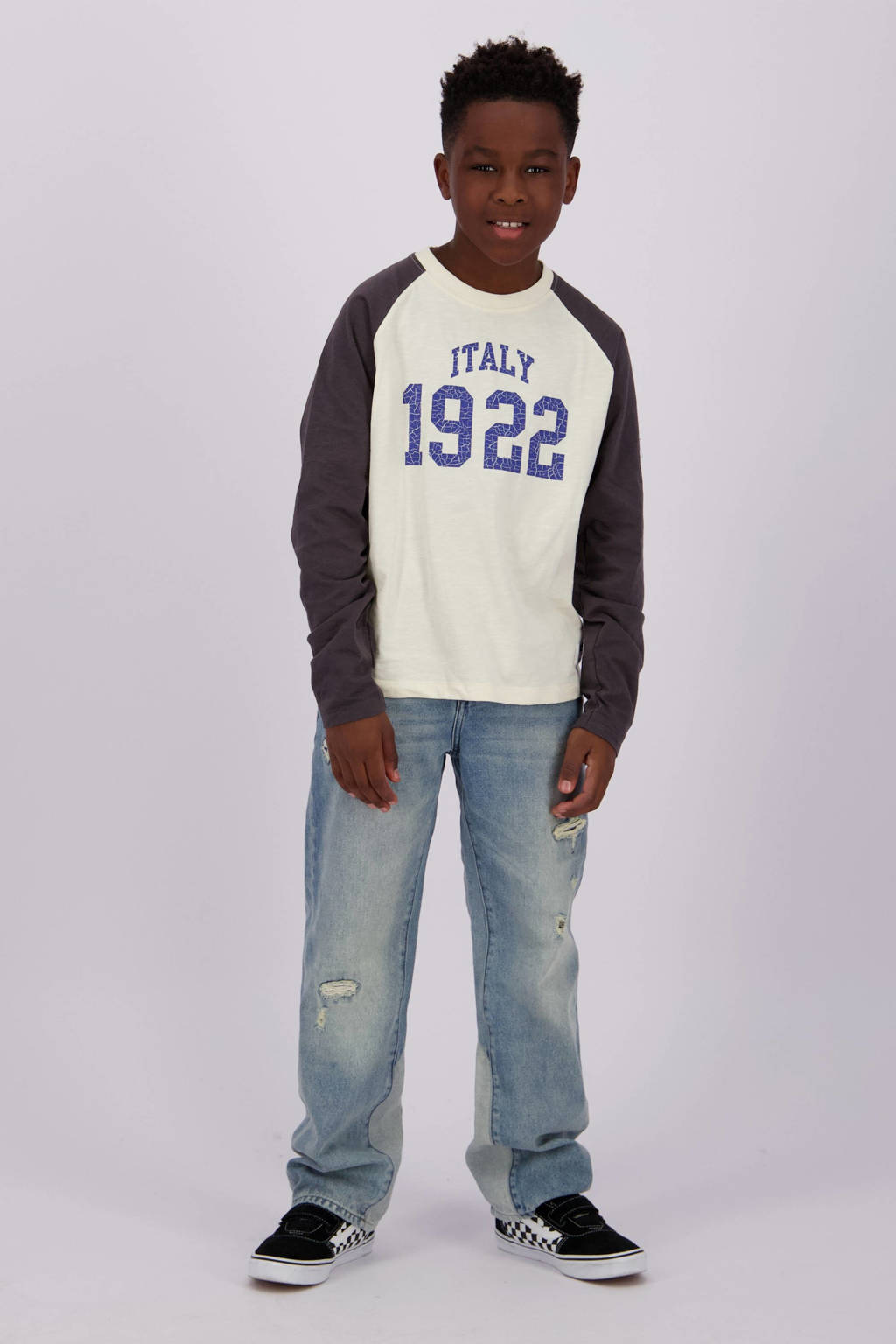 Vingino longsleeve Jalan offwhite/zwart
