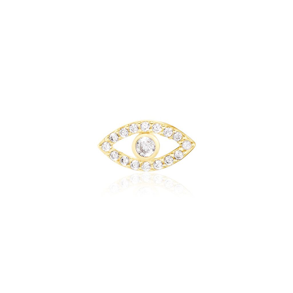Boucles D'oreille Puce Oya Or Jaune Oxyde De Zirconium