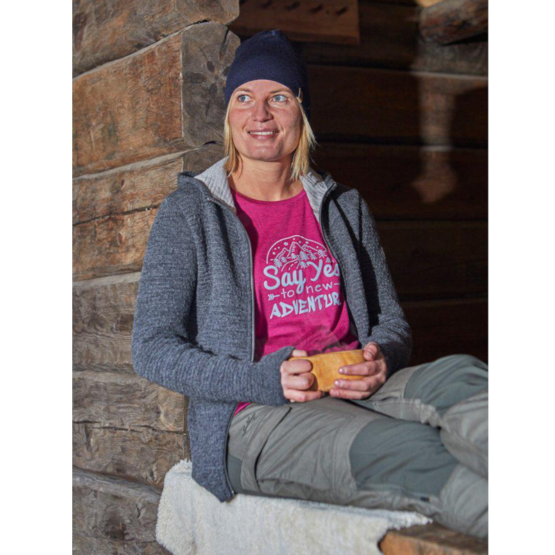 Ivanhoe Morel Hood blauw dames vest