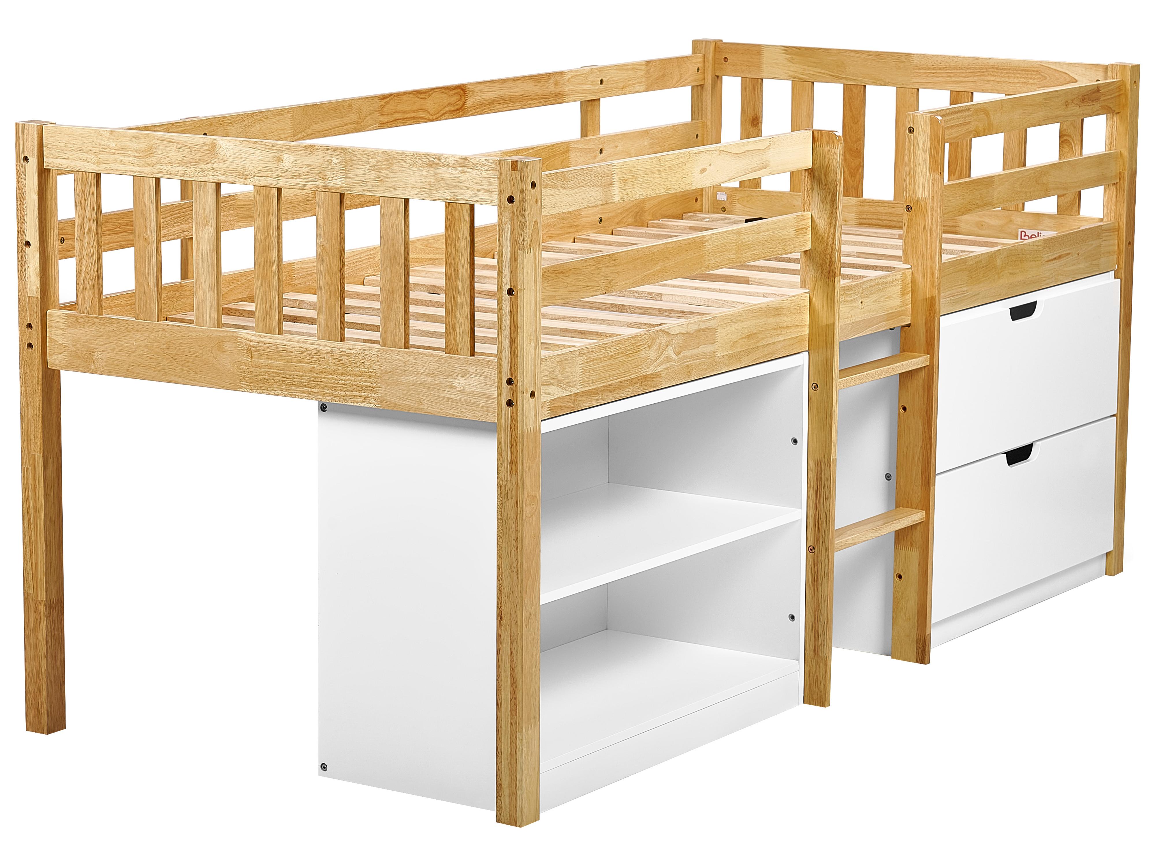 Verhoogd bed Hout SUSVILLE 90 x 200 cm Lichtbruin