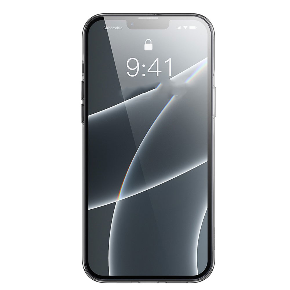 iPhone 13 Pro Gummi Hülle Case Simple Series Ultra Thin 0.7 mm - Schwarz / Transparent