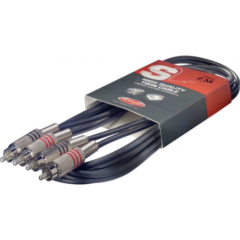 Stagg STC2C kabel 2x RCA male - 2x RCA male 2 meter