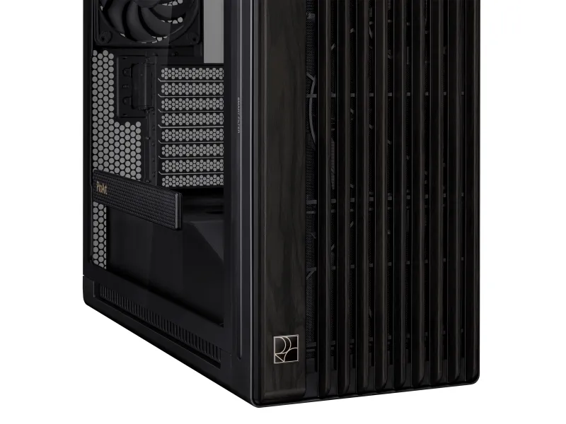 ASUS ProArt PA602 - Wood Edition - mid tower - udvidet ATX - sidepanel med vindue (hærdet glas) - ingen strømforsyning - sort - USB/Lyd