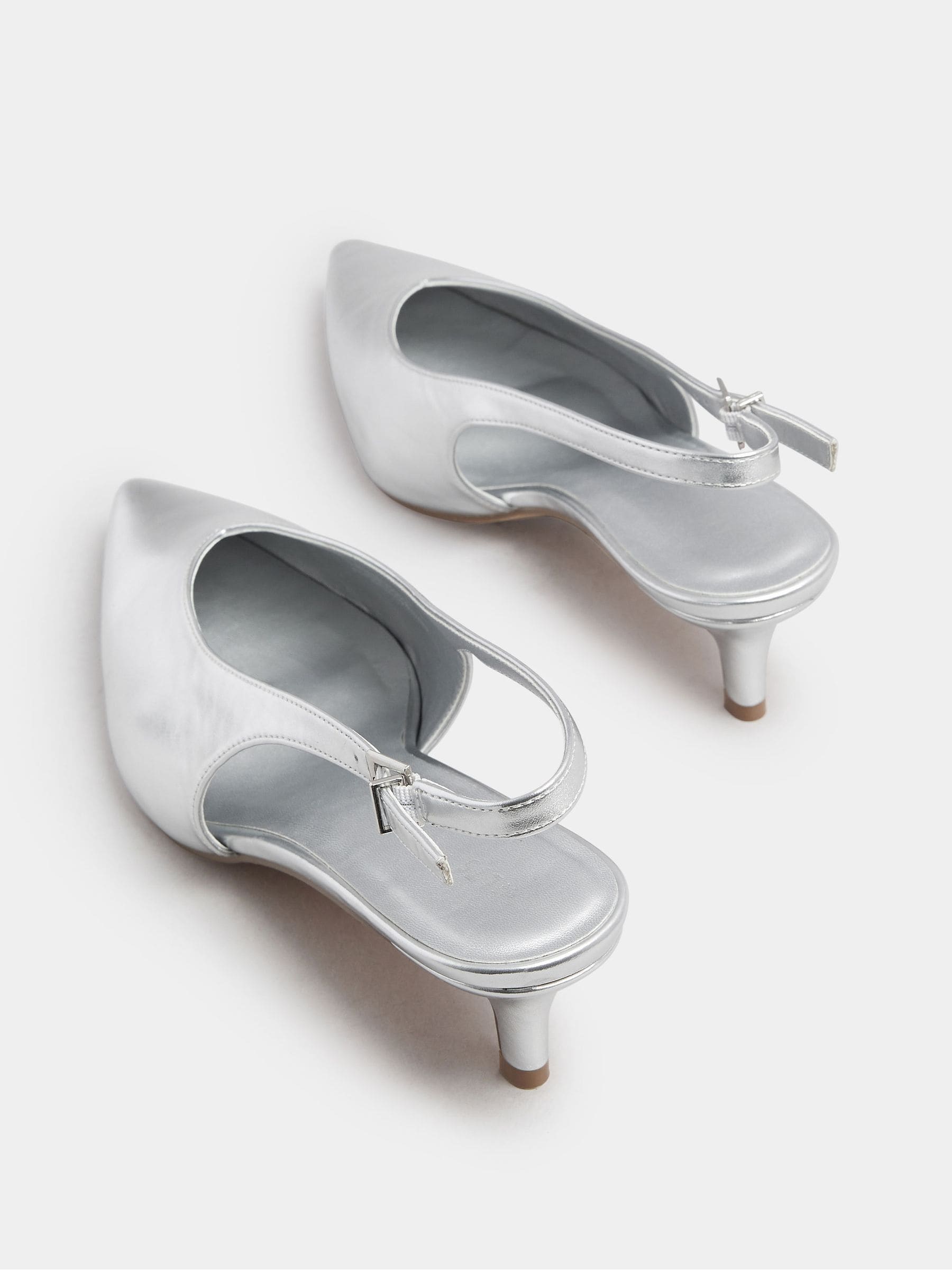 Long Tall Sally V Cut Kitten Slingback Heel Shoes