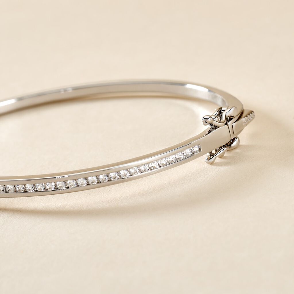 Bracelet Jonc Laurianne Argent Blanc Oxyde De Zirconium