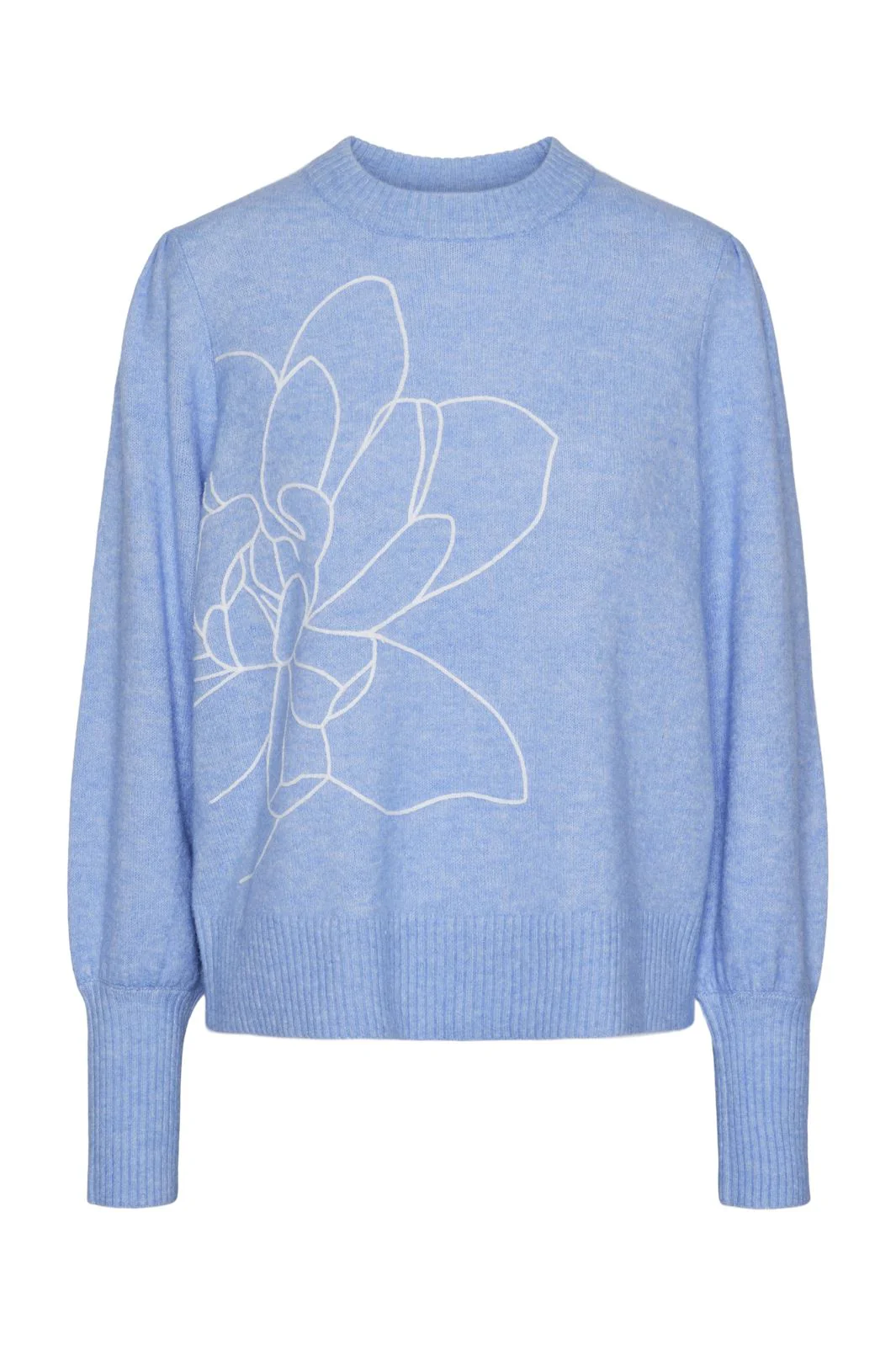 Y.A.S Yasjuva Ls Knit Pullover  vista blue birch stitch